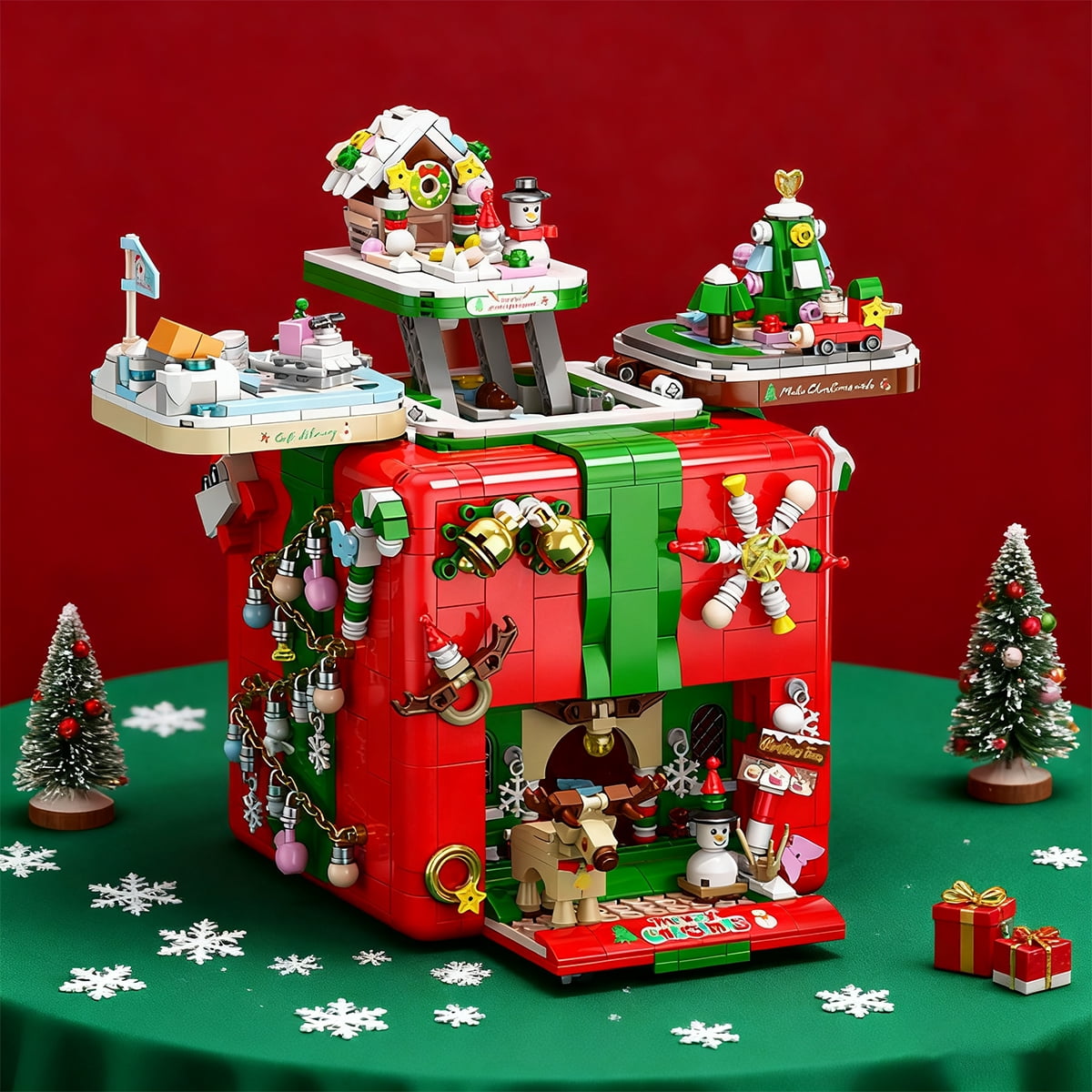 1873-Piece Christmas Building Blocks Kit , Christmas Building Toy Set, Educational Holiday Gift for Kids, Teens, and Adults
