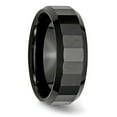 thumbnail image 2 of Ceramic Black Faceted Beveled Edge 8mm Polished Band, 2 of 5