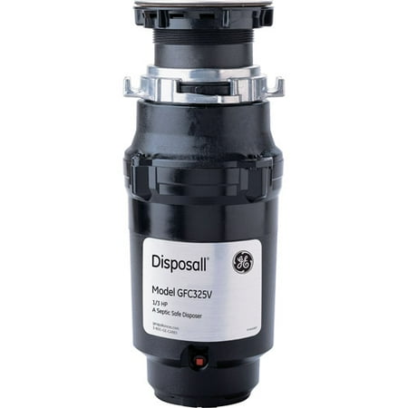 GE Continuous Feed Heavy-Duty 1/3hp Garbage Disposal with Attached Cord