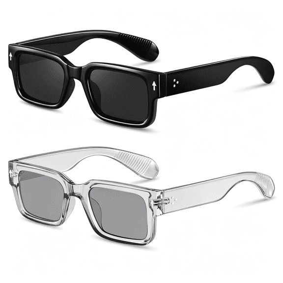 HBMYN Square Frame Sunglasses for Women Men Trendy Chunky Rectangle Sun Glasses Black Shades Uv400 Protection Square Sunglasses for Men