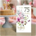 thumbnail image 3 of Handmade "Champagne" Greeting Card 75th Birthday Vase of Flowers, 3 of 3