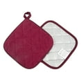 thumbnail image 3 of 100% Cotton Terry Pot Holder Pack of 2 for Kitchen Everyday Basic Heat Resistant Coaster Potholder for Cooking and Baking Premium - Wine red, 3 of 9