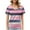 Multicolor4, variant on CaiJunJia Womens T shirts V Neck Short Sleeve Roll Sleeve Tops Summer Basic Tee Striped Blouse Loose Fit