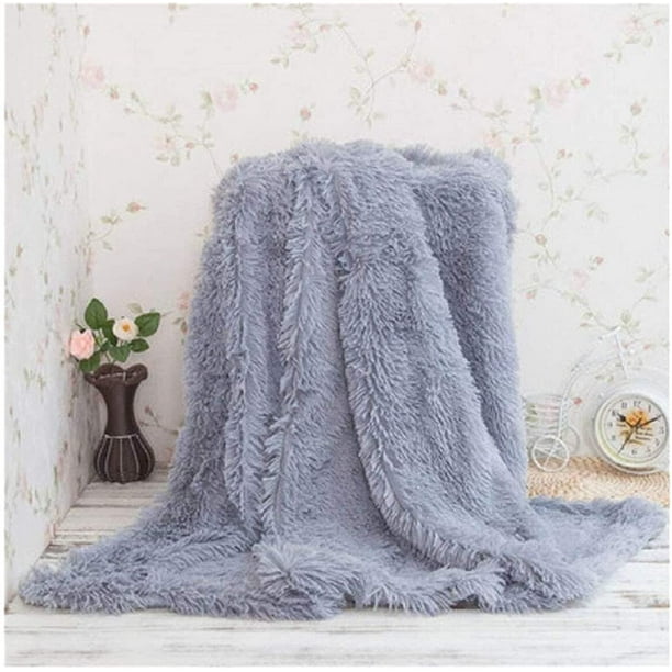 Faux Fur Throw Blanket Lightweight Warm Soft Cozy Blanket for Bed Couch and SoftGrau Walmart