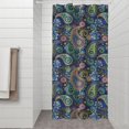 thumbnail image 2 of Blue Pioneer Flower and Paisley Pattern Shower Curtain 36"x72" ,Bathroom Decorative Shower Curtains Set with 12 Hooks,Modern Waterproof Washable Shower Curtain, 2 of 6