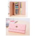 thumbnail image 3 of Cartera rosa para mujer, cartera larga, 3 pliegues, velcro, diamante, Love Crown, clip de cuero, clip para billetes de mujer JM, 3 of 5