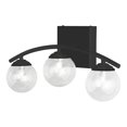 thumbnail image 1 of Dainolite Vanda 3-Light 75W Traditional Metal Vanity Light in Matte Black/Clear, 1 of 1