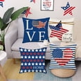thumbnail image 2 of 4 Pack 4th of July Pillow Covers 20 x 20 Inch Independence Day Love American Flag Throw Pillow Case Memorial Day Patriotic Stars Stripes Sweet Land of Liberty Decor Cushion Case for Home, 2 of 5
