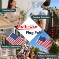 thumbnail image 4 of FIASON 4-Pack 8.2FT Telescopic Flagpoles (Black/Orange-Black/Blue-Black/Red-Black), Stainless Steel Handheld Poles with Zip Ties, Clips & Whistle, Collapsible Tour Guide Poles Fits 3x5/4x6 Flags, 4 of 9