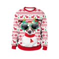 thumbnail image 1 of Chándal de Navidad feo para hombre, sudaderas falsas de dos piezas, jersey de cuello redondo, sudaderas con gráfico de perro, ropa de calle Y2K, 1 of 4