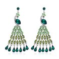 thumbnail image 1 of Pendientes de tuerca de pavo real grande con diamantes de cristal, moda para mujer salvaje, 1 of 4