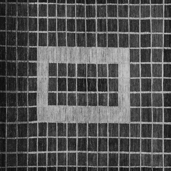 Ahgly Company Indoor Square Abstract Gray Modern Area Rugs, 5' Square