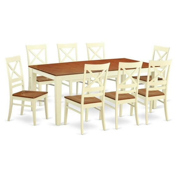 Atlin Designs 9-piece Wood Table and Dining Chair Set in Cherry