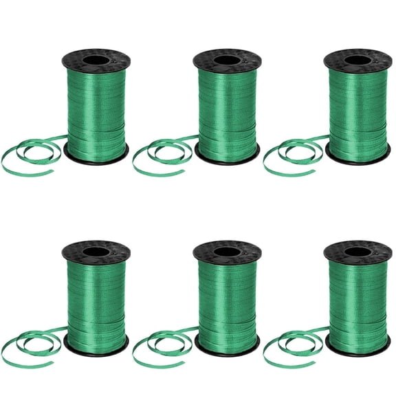 PMU 3000 Yards x 3/16in Emerald Green Crimped Curling Ribbon String for Gift Wrapping Ribbon Balloon String Birthday Celebration Party Presents Decor Festival Art Craft Accessories(6-500 Yard Rolls)