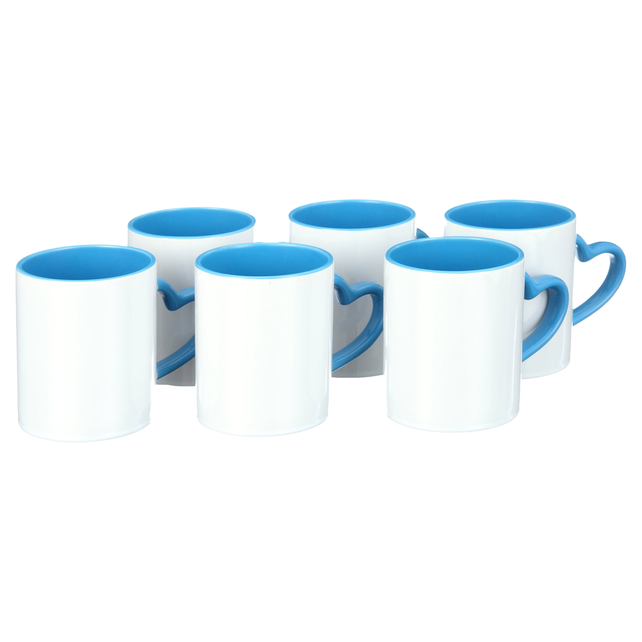  MR.R Sublimation Blank Dishwasher Ceramic Mug,Blank Coated  Cup,Sublimation Blank Mugs,Classic Cup with Black Color Inner Mug and Heart  Handle,11oz,Set of 6 pcs per Carton : Arts, Crafts & Sewing