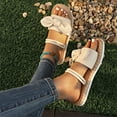 thumbnail image 6 of LOVZFMLL Sandals for Women 2025 Summer Bow Knot Flat Slippers Slip On Open Toe Walking Sandals for Casual Outdoor Beach Vacation Beige 6.5, 6 of 8