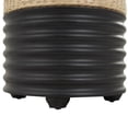 thumbnail image 5 of DecMode Wooden Geometric Handmade Woven Two-Toned Stool with Seagrass Top, Black, 5 of 9