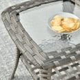 thumbnail image 4 of Vcatnet 3 Pieces Patio Furniture Outdoor Wicker Swivel Rocking Chairs with Side Table for Garden,Poolside,Black, 4 of 6