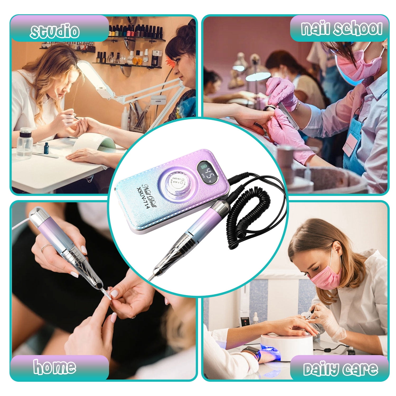 40000RPM Electric Nail Drill Professional Polishing Machine Low Noise Nails Sander File Set For Manicure Salon Home Tools, Chrismas gift