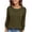 Army Green, variant on Stamzod Tops for Women Trendy Crew Neck Long Sleeve Knitted Shirts Fall Fashion Dressy Casual Blouses