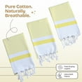 thumbnail image 2 of HEIRLOOM COMFORT 5 Pack Lemon Yellow Turkish Kitchen Towels 16"x26", 100% Cotton, Ultra Absorbent, Soft, Quick Dry, Washable, Dish Tea Towel with Tassels for Drying Dishes, Cleaning, Kitchen Use, 2 of 7