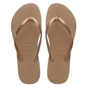 Havaianas Women's Slim Flip Flops - Spring and Summer Pool Sandals for Women - Rose Gold, 7/8