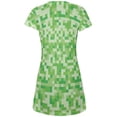 thumbnail image 2 of Green Pixels All Over Juniors V-Neck Dress, 2 of 2