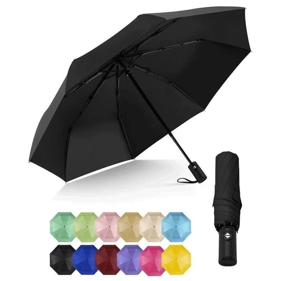 Compact Travel Umbrella for Rain - Windproof Automatic Umbrellas, UV Umbrella for Sun Protection with Anti-UV Coating, Portable Small Umbrellas for Backpack, Car, Walking, Women
