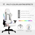 thumbnail image 3 of Vinsetto High Back Gaming Chair with RGB LED Lights, Adjustable Arms, and Lumbar Support, Racing Office Computer Chair with Head Pillow, White / Black, 3 of 9