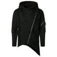 thumbnail image 5 of Lilgiuy Men Casual Solid Dark Style Long Sleeve Zipper Hooded Pullover Sweatshirt for Office Business Work, 5 of 5