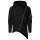 thumbnail image 5 of Sudadera con capucha y cremallera de manga larga estilo oscuro sólido informal para hombre Pompotops  oipoqjl39066, 5 of 9