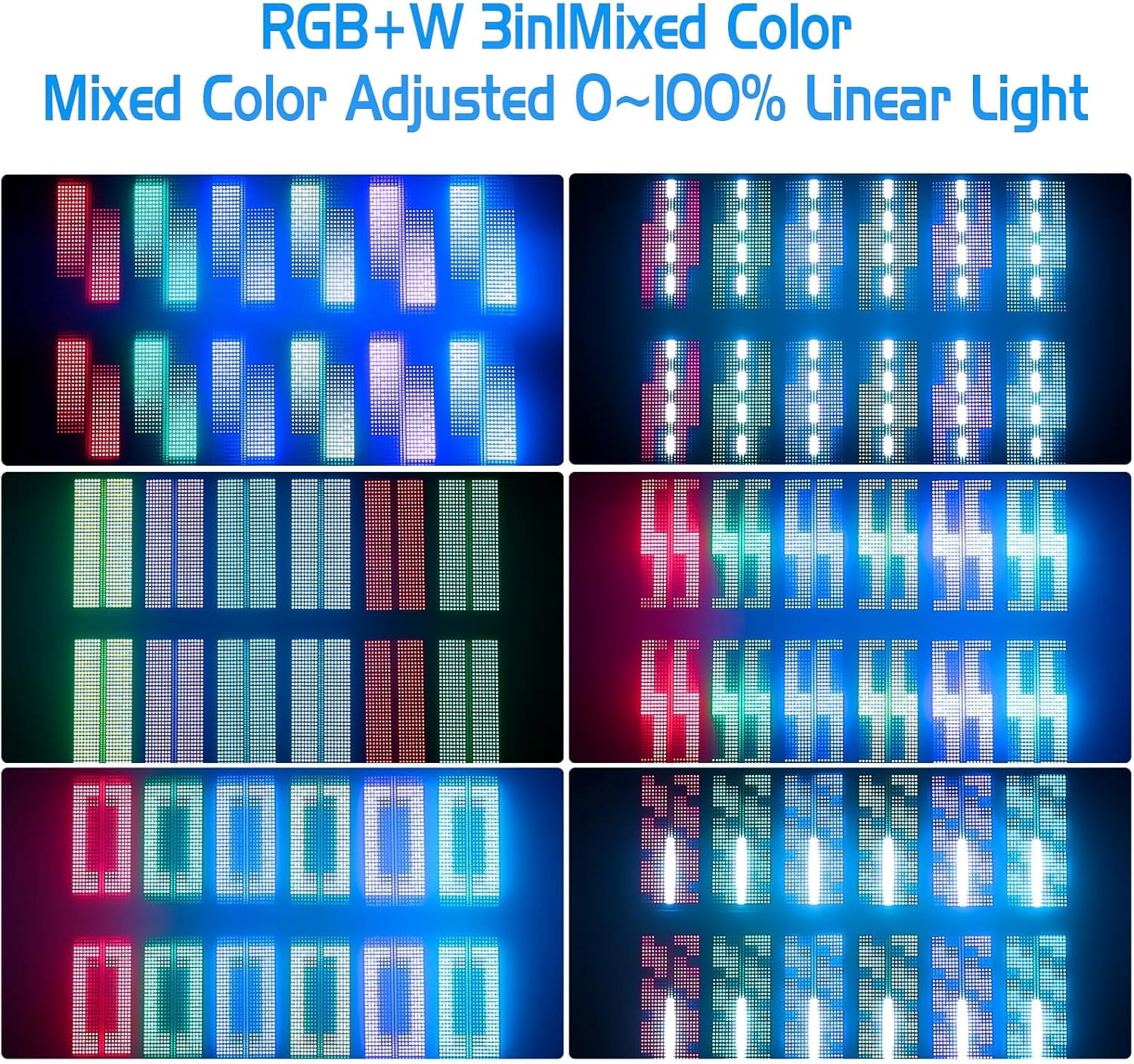Stage Light Bar LED 200W DJ Strobe Light 768 LEDs RGBW DJ Lights with 46 Zones Chasing, Wash Lighting Uplights Sound Activated DMX 512 for Stage Lighting Bars Party Wedding Show