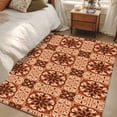 thumbnail image 4 of Orange Brown Flowers Area Rugs 3'x5', Washable Small Throw Rugs for Living Room Bedroom, Farmhouse Retro Abstract Floral Indoor Outdoor Rug Non-Slip Low Pile Carpet Runner Reversible Floor Mats, 4 of 8