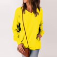 thumbnail image 4 of Kagetolytai Womens Tops Womens Casual V Neck Sweatshirt Loose Soft Long Sleeve Pullover Tops Solid Shirts With Side Pockets Plus Size Tops for Women Yellow XL, 4 of 7