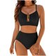 thumbnail image 2 of Conjunto de bikini tankini de color liso para mujer con parte superior y braguita de corte alto. Traje de baño de dos piezas para mujer. Trajes de baño tankini para mujer. Trajes de baño de 2 piezas p, 2 of 9