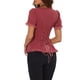thumbnail image 3 of CAMISA VICTORIANA INSPIRADORA PARA MUJERES CON ESCOTE CORAZÓN Y MANGAS ABULLONADAS, BLUSA GÓTICA CON LACITOS PARA HALLOWEEN EN ROJO SANDÍA, 3 of 6