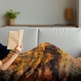 thumbnail image 3 of Forest Soft Flannel Fleece Throw Blanket, Fall Photo in National Park Vivid Leaf Plant Eco Earth Theme, Cozy Plush for Indoor and Outdoor Use, 50" x 70", Orange Brown, by Ambesonne, 3 of 5
