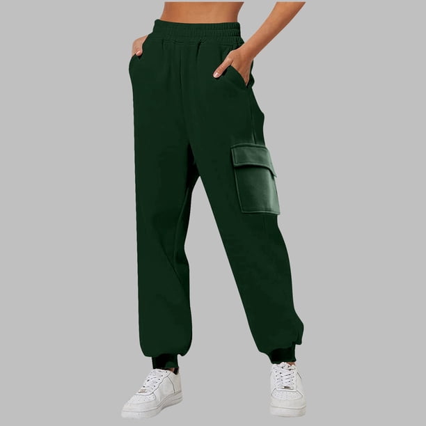 WILLBEST Pantalones Deportivos Casuales para Mujer, Forrados, de Pierna Ancha y Recta, de Cintura Alta y con Bolsillos para Entrenar y Disfrutar Del Tiempo Libre. Extra Grande