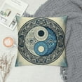 thumbnail image 2 of BCIIG  Ying Yang Throw Pillow Cushion Cover, Mandala Round Ombre Pattern with Yin Yang Third Eye Cultural Art, Decorative Square Accent Pillow Case, 26" X 26", Pink Blue, 2 of 5