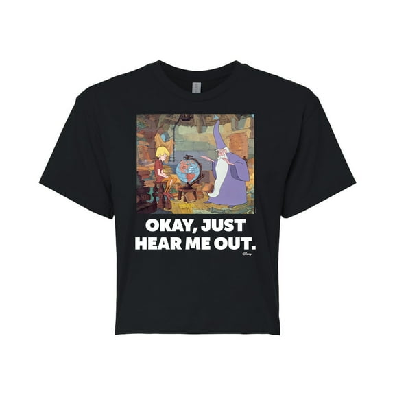 Disney - The Sword And The Stone - Okay, Just Hear Me Out - Juniors Cropped Cotton Blend T-Shirt