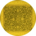 thumbnail image 1 of Ahgly Company Indoor Round Oriental Yellow Industrial Area Rugs, 5' Round, 1 of 4