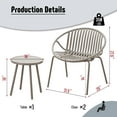 thumbnail image 2 of Werph Patio Furniture Set, 3 Pieces Outdoor Furniture with Bistro Table and Chairs Set of 2，Outdoor Patio Set with Porch Chairs and Table,Deck Conversation Set for Garden Poolside, 2 of 8