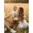 thumbnail image 6 of BemeyourBBs Western Baby Boy Summer Clothes Cowboy My First Rodeo Outfit Letter Boots Cowgirl Hat Embroidered Short Sleeve T Shirt Tops and Shorts Set, 6 of 8