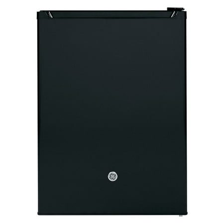GE SPACEMAKER 5.6 CU. FT. COMPACT FREE-STANDING REFRIGERATOR, BLACK ON BLACK, REVERSIBLE DOOR SWING