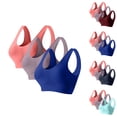 thumbnail image 2 of Bosfbaoi Sports Bras for Women 3PC Solid Color Plus Size Sports Bras Thin Mesh Breathable Underwear Seamless Wirefree Underwear with Removable Pads, 2 of 3