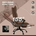 thumbnail image 6 of Vinsetto Microfiber Office Chair with Massage, Heat, Footrest, Brown, 6 of 9