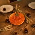 thumbnail image 5 of huayou Velvet Artificial Pumpkin 3.15x2.76 Inch Brown Velvet Pumpkin Mini Table Decor for Fall Thanksgiving Halloween Party Arrangement, 5 of 7