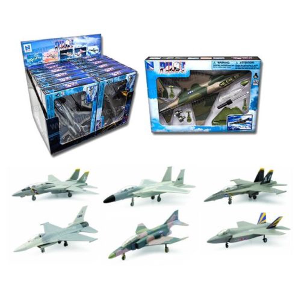 NEWRAY 172 PILOT MODEL KIT FIGHTER PLANE ASSORTMENT MODEL 6PCS 21377
