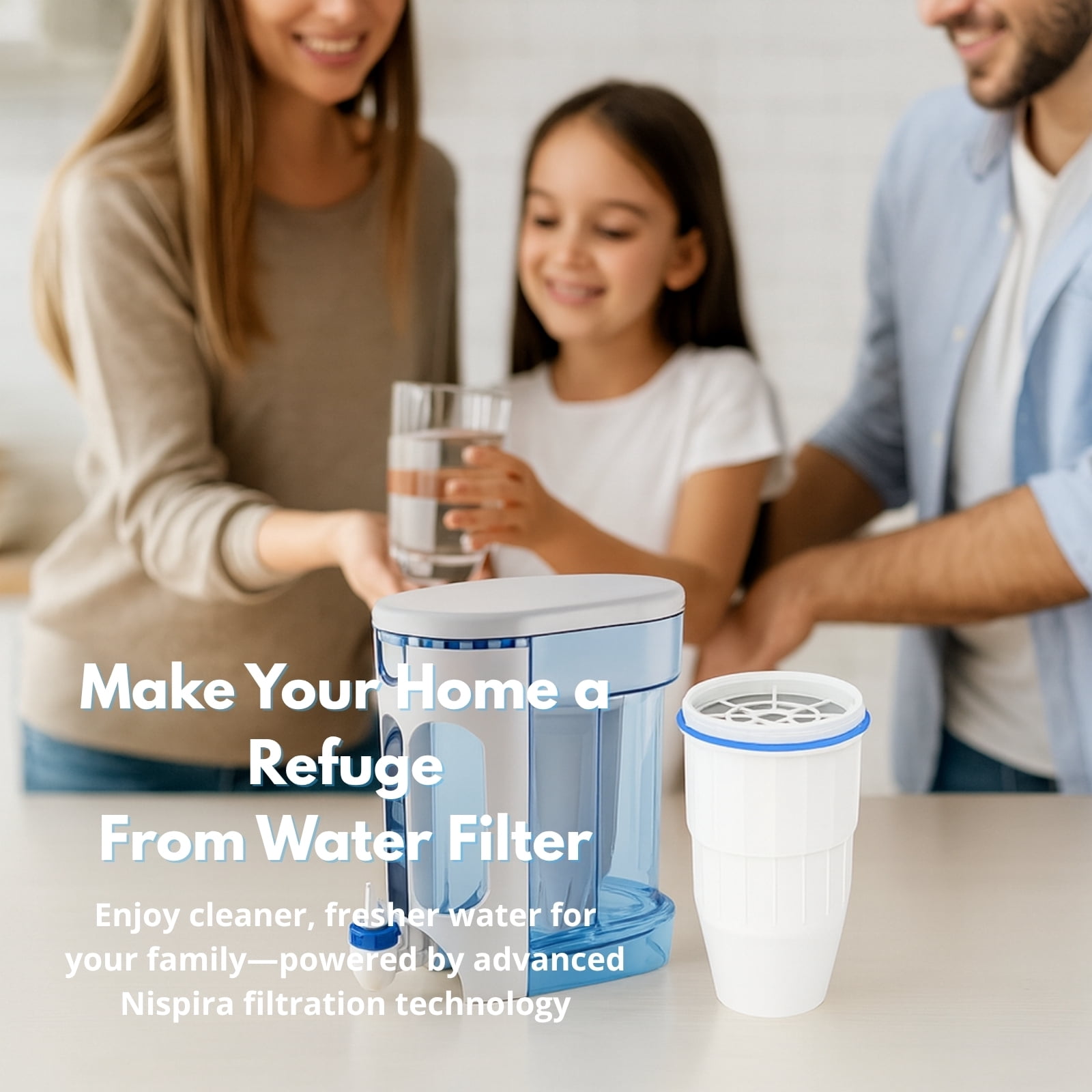 Nispira Water Filter Replacement Compatible with ZeroWater Pitchers and Dispensers ZR-001, ZR-004, ZR-017, ZP010, 5-Stage Filtration System, 6 Pack