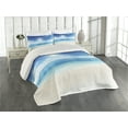 thumbnail image 2 of Ambesonne Coastal Quilted Coverlet 3 Pcs, Caribbean Summer Sea, Queen Size, Cream Turquoise White, 2 of 4